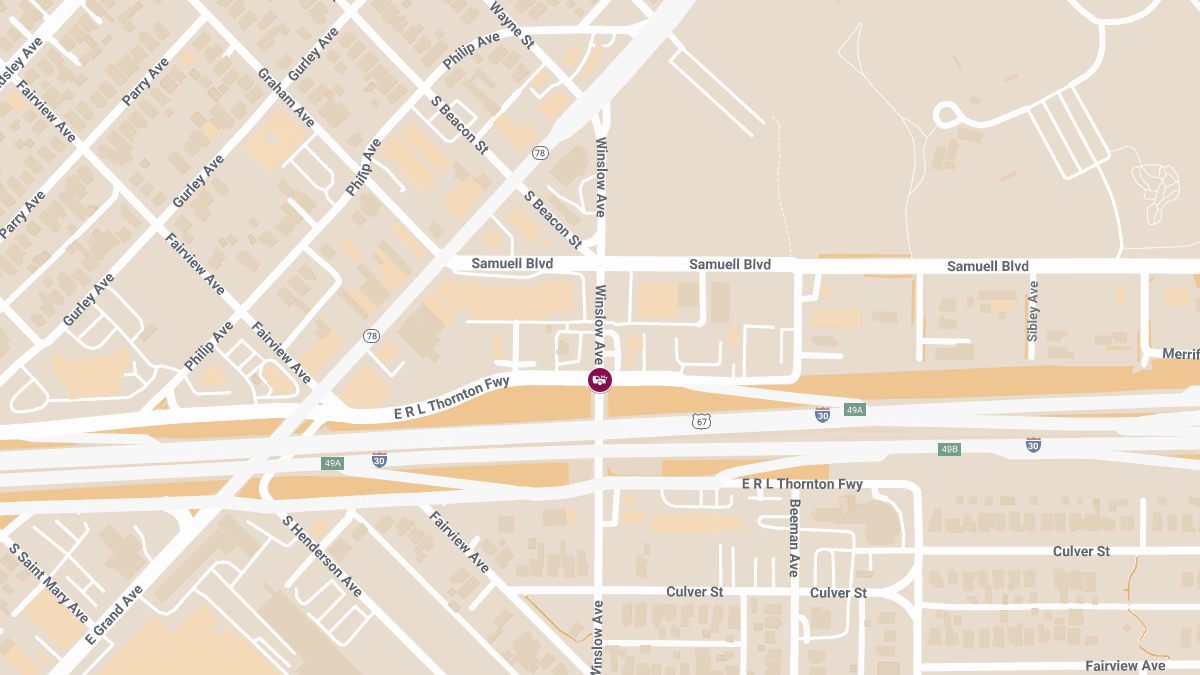 Vehicle Collision With Injuries at ERL Thornton Fwy & Winslow