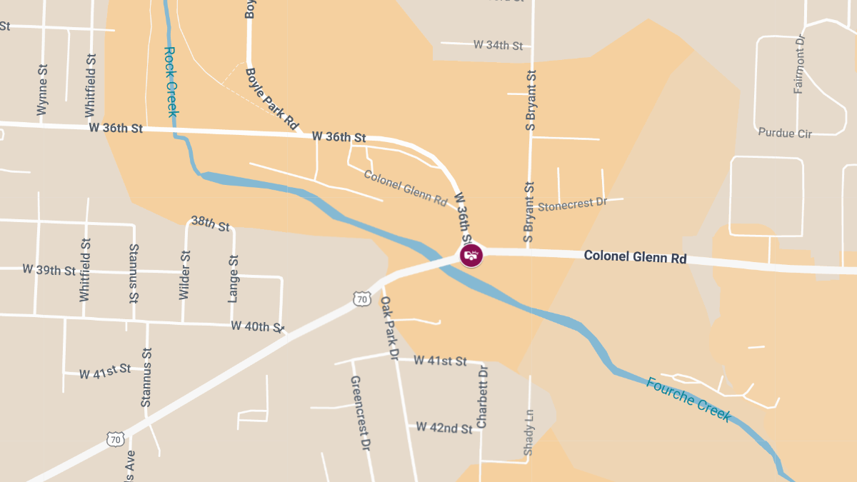 Vehicle Collision with Injuries at Colonel Glenn Rd and W 36th St