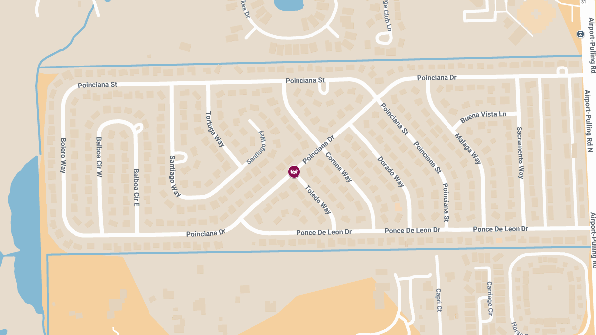 Vehicle Crash with Injuries Near Poinciana Dr & Toledo Way