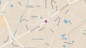 Collision with Injuries at University City Blvd & Suther Rd