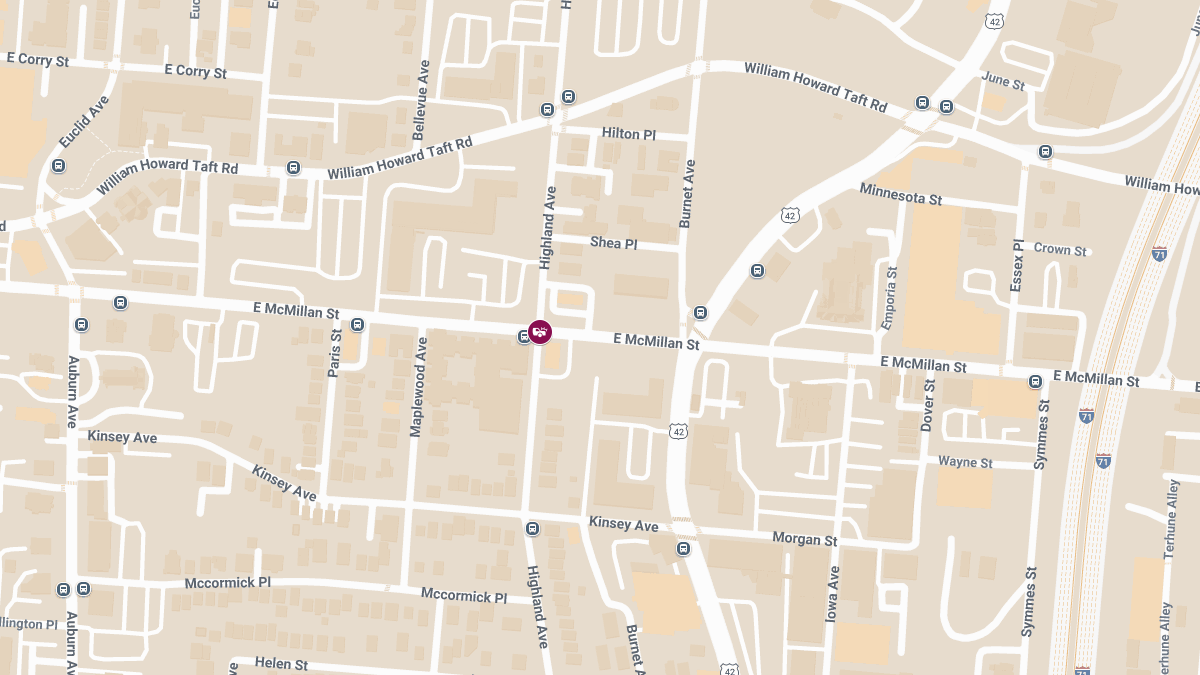 Accident With Injuries Near Highland Ave and E McMillan St