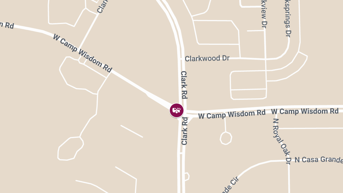 Accident With Injuries Reported at W Camp Wisdom Rd & Clark Rd