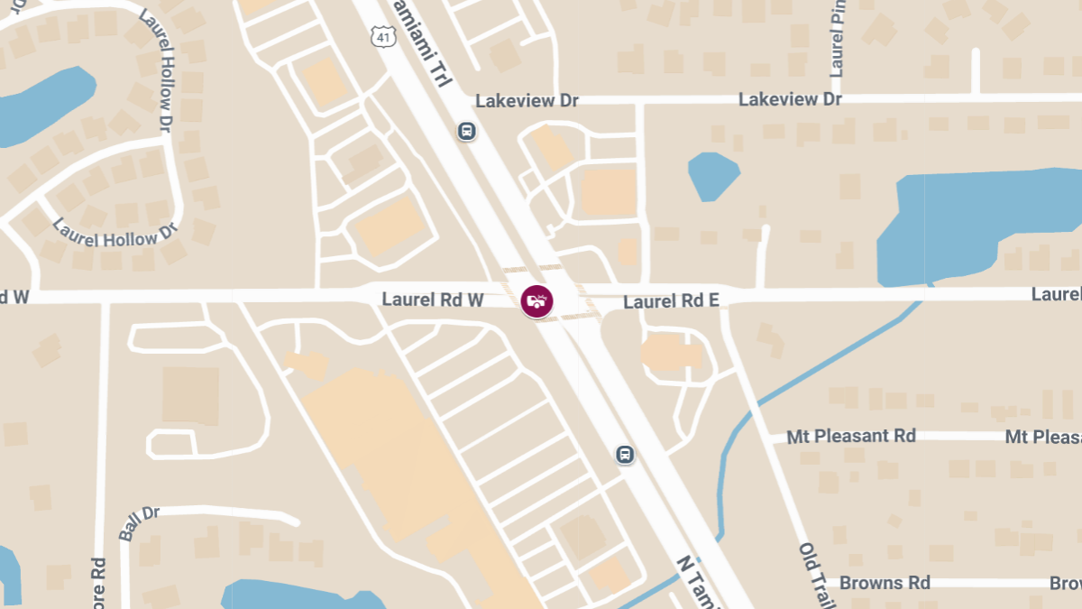 Accident With Injuries at Laurel Rd W & N Tamiami Trl