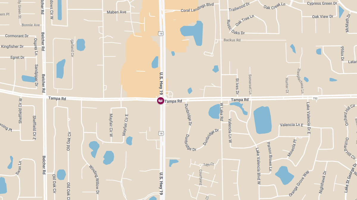 Accident with Injuries and Roadblock on US-19 at Tampa Rd