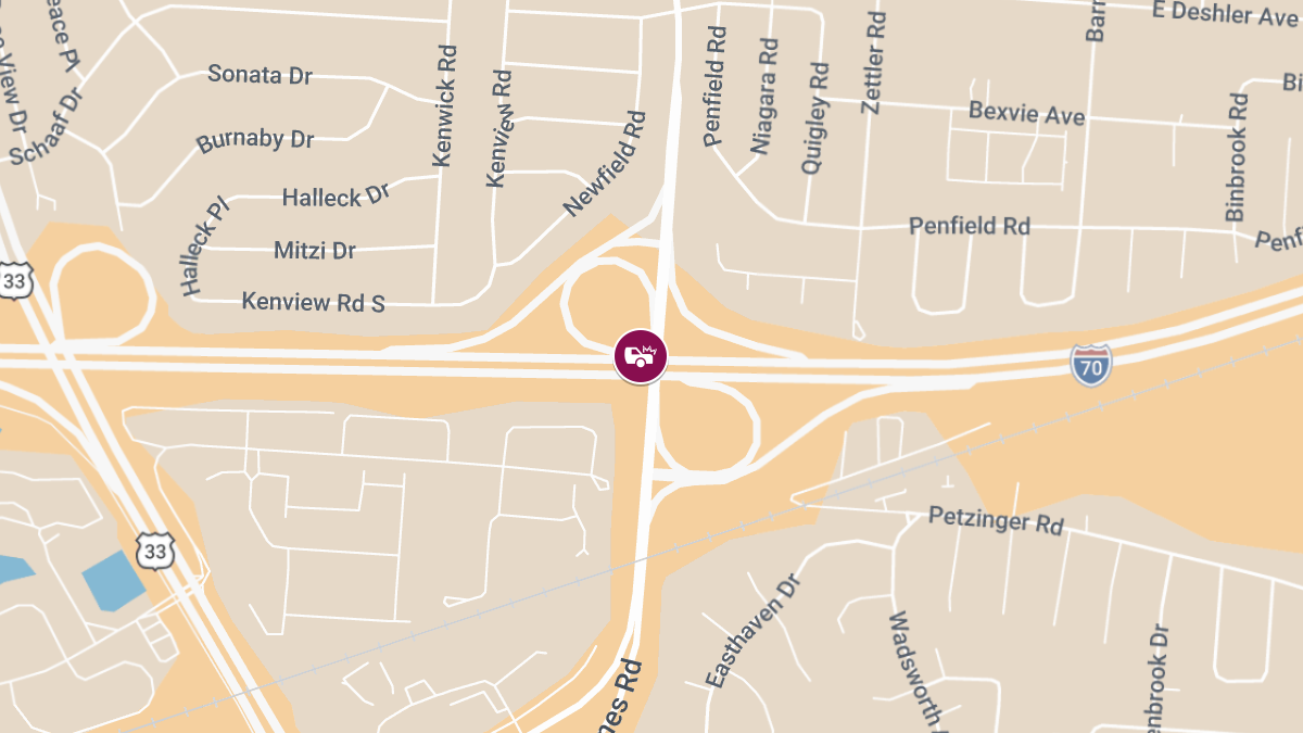 Accident with Injuries at I-70 E & S James Rd