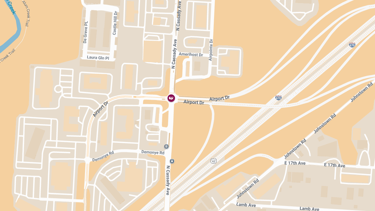 Accident with Injuries at N Cassady Ave and Airport Dr
