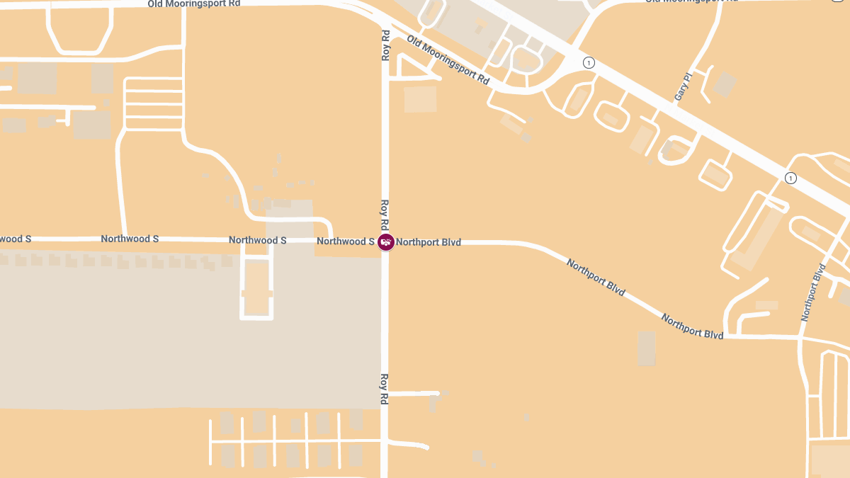 Accident with Injuries at Northport Blvd & Roy Rd