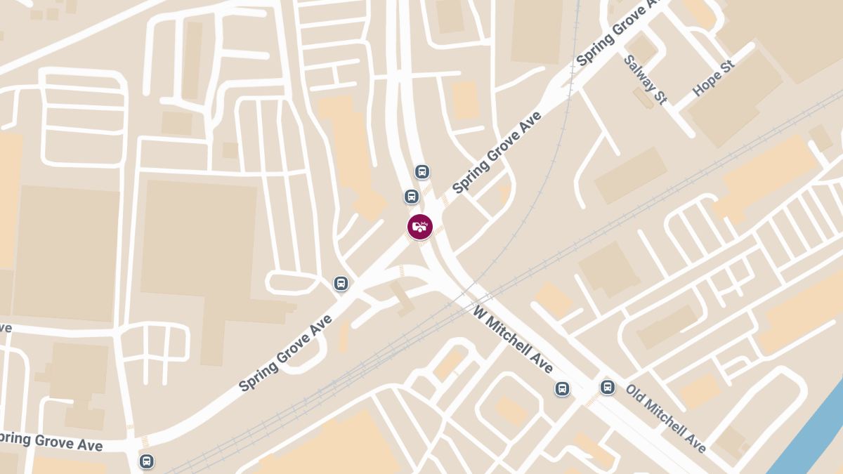 Accident with Injuries at Spring Grove Ave & W Mitchell Ave