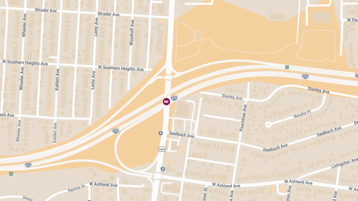 Accident with Injuries on I-264 East at Taylor Blvd Blocks Lane