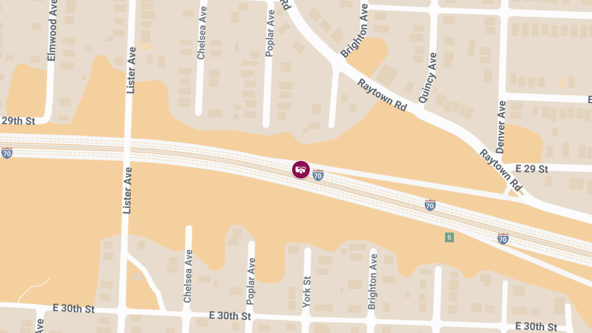 Accident with Injuries on I-70 Westbound at Blue Ridge Cut Off