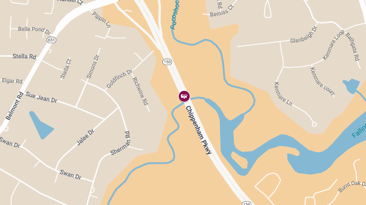 Accident with Injuries on N Chippenham Pkwy Near Belmont Rd
