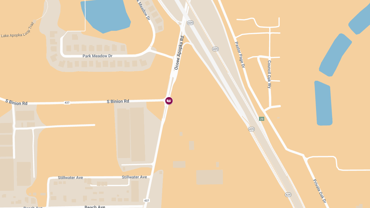 Accident with Injuries on S Binion Rd at Ocoee Apopka Rd