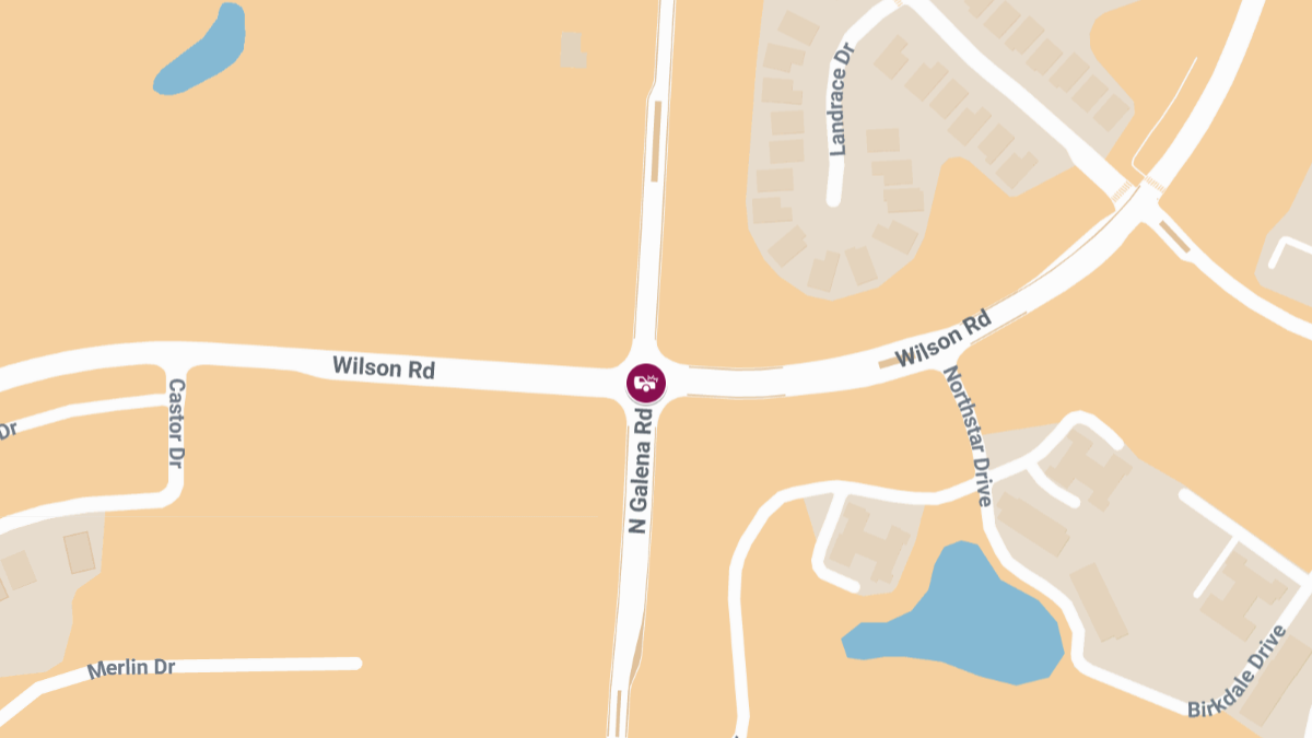 Auto Accident With Injuries at N Galena Rd and Wilson Rd