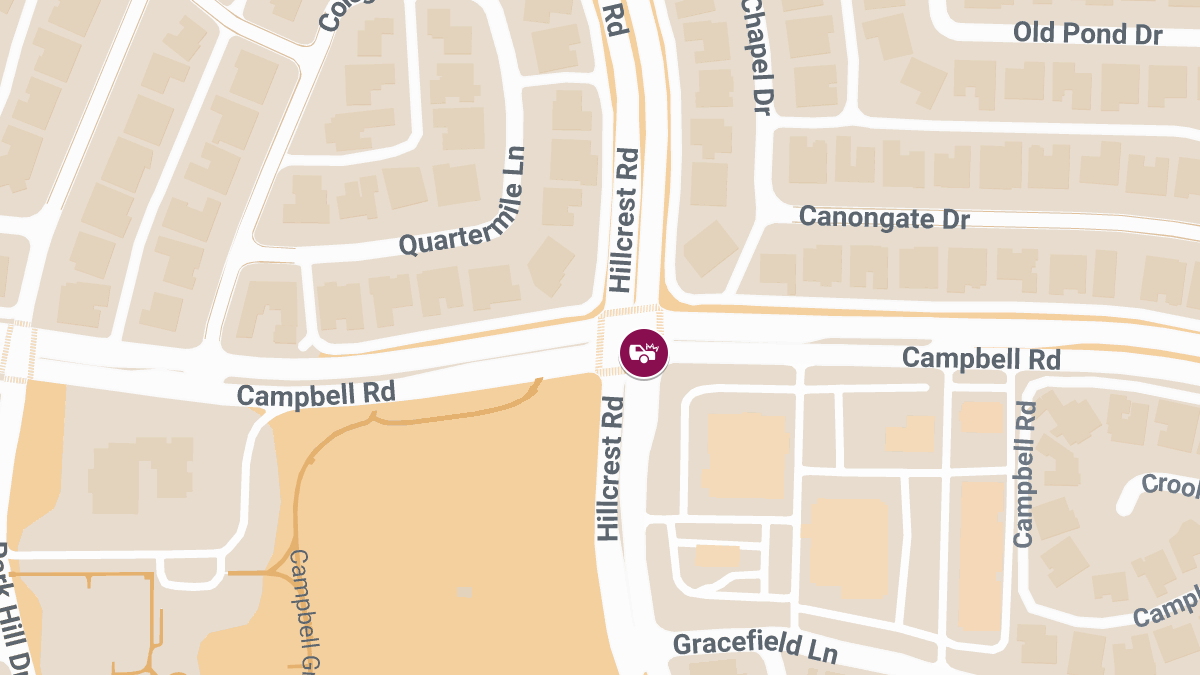 Auto Collision with Injuries at Hillcrest Rd & Campbell Rd
