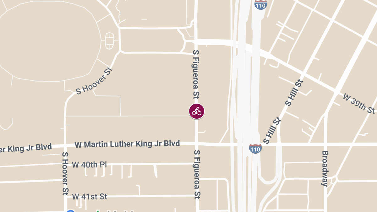 Bicyclist Injured in Crash at S Figueroa St Near BMO Stadium