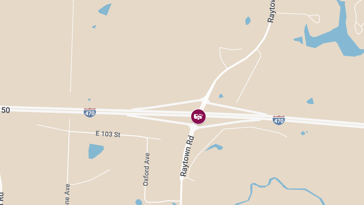 Car Accident with Injuries on I-470 E at Raytown Rd