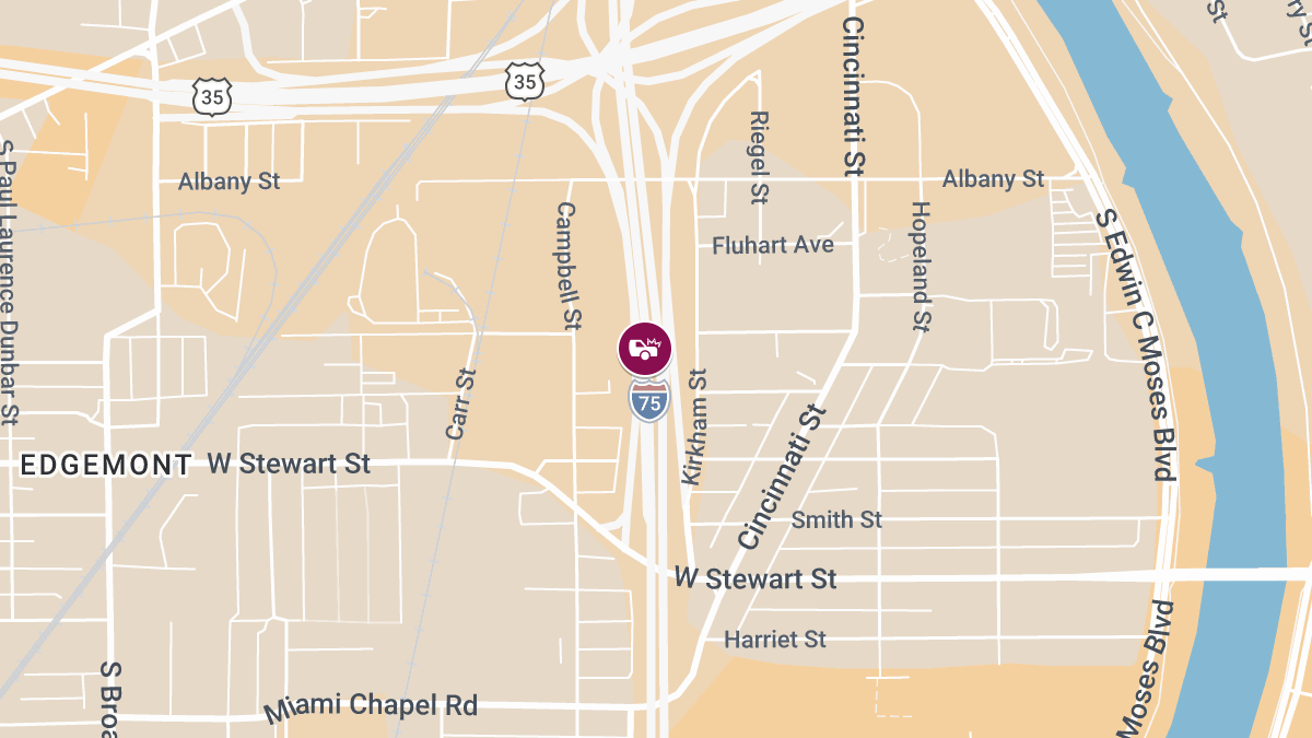 Car Accident with Injuries on I‑75 S Near W Stewart St