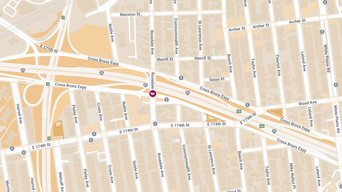 Car Collision With Injuries at Cross Bronx Expy E & Rosedale Ave