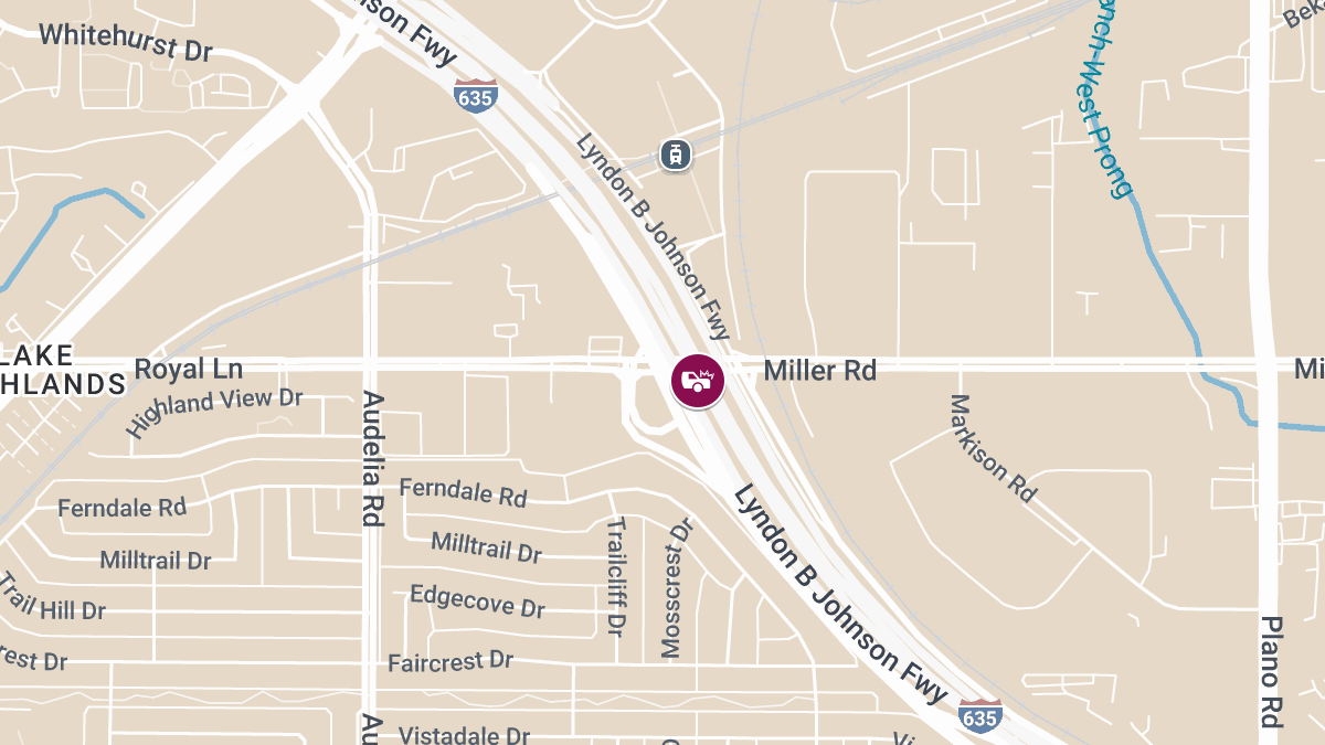 Collision With Injuries Reported at LBJ Fwy W & Miller Rd