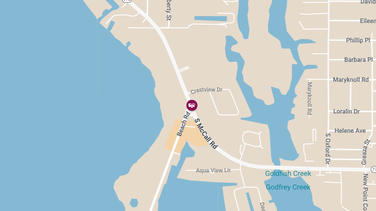 Collision With Injuries at Beach Rd & S McCall Rd