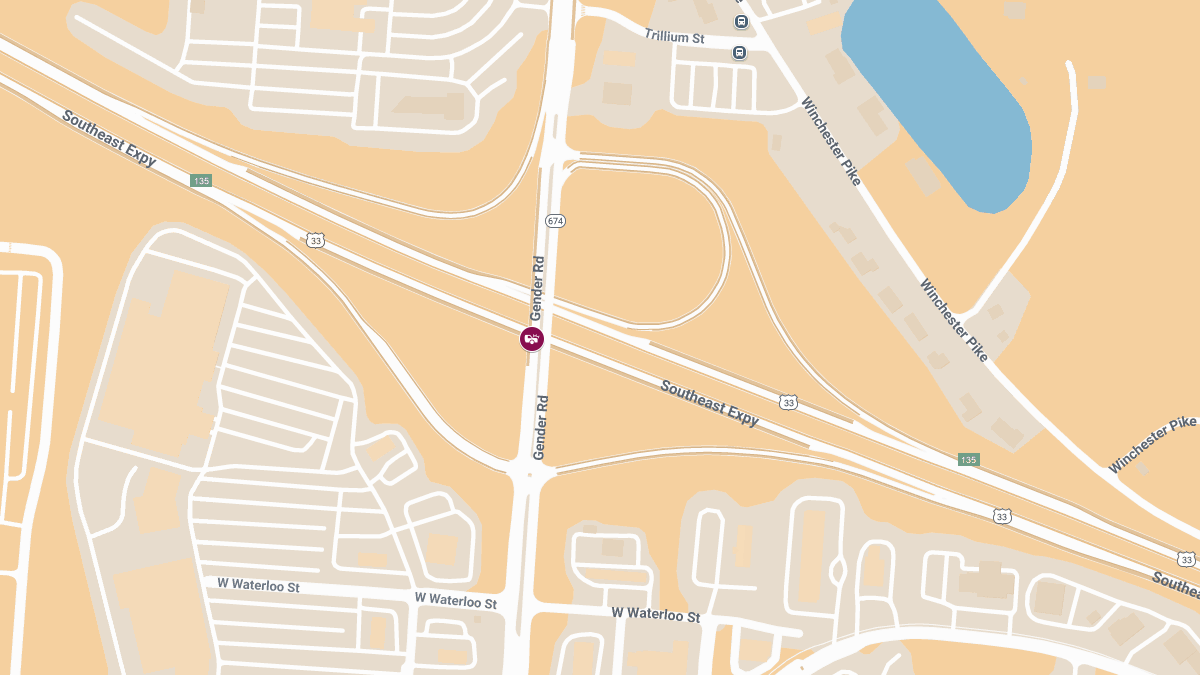 Collision with Injuries Blocks Gender Rd Ramp to US 33 West