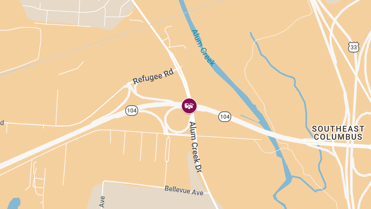 Collision with Injuries Reported at OH-104 W & Alum Creek Dr