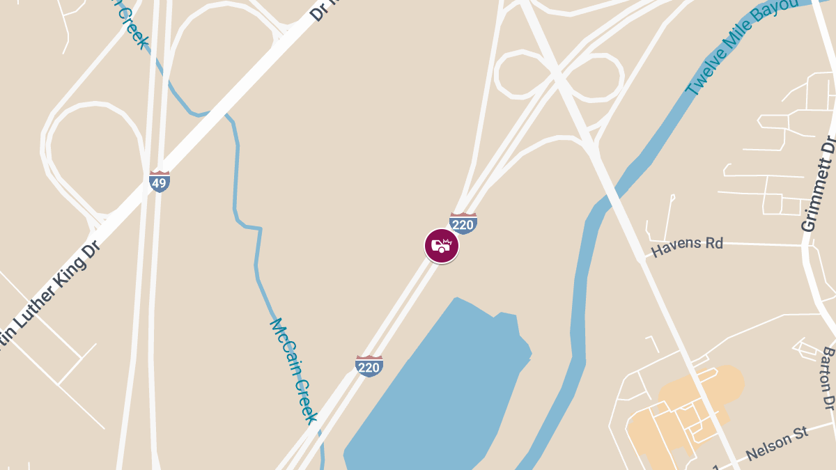 Collision with Injuries Reported on I-220W Near I-49