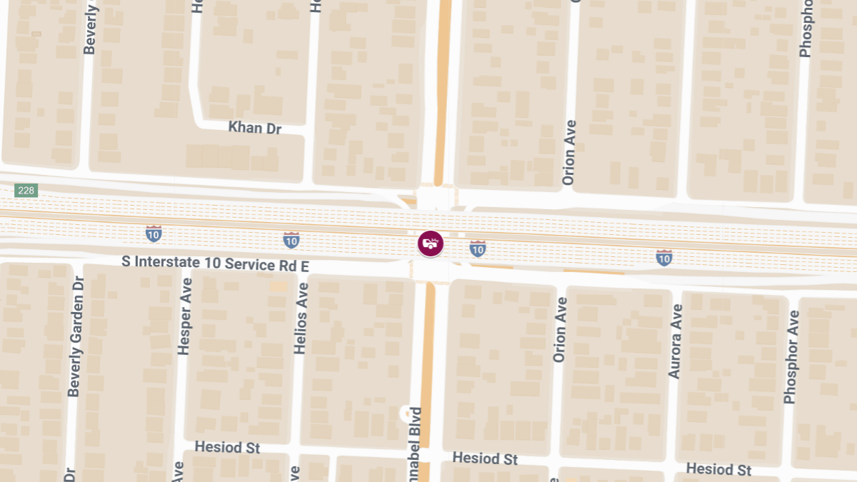 Collision with Injuries at Bonneville Blvd & S I-10 Service Rd E