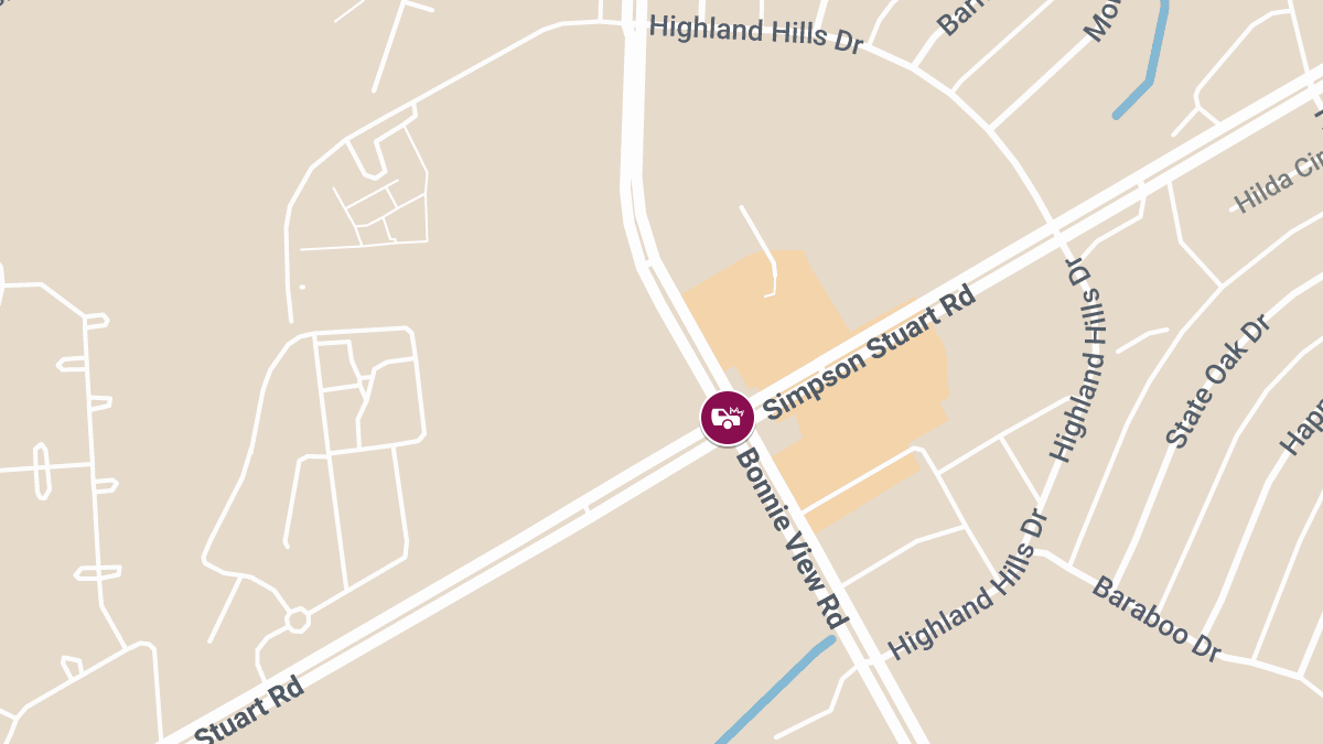 Collision with Injuries at Bonnie View Rd & Simpson Stuart Rd