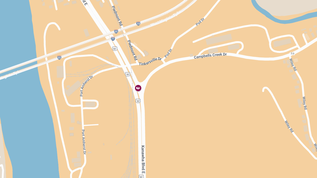 Collision with Injuries at Campbells Creek Dr and Kanawha Blvd E