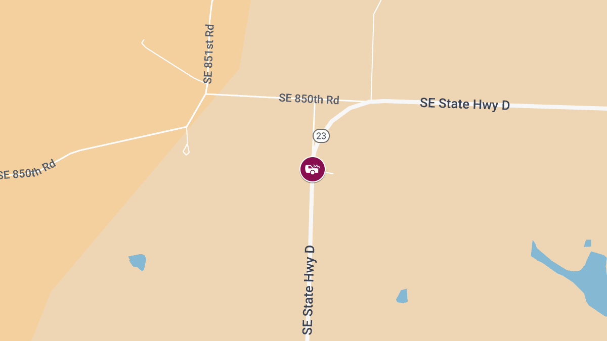 Collision with Injuries at Route D and MO-23 Intersection