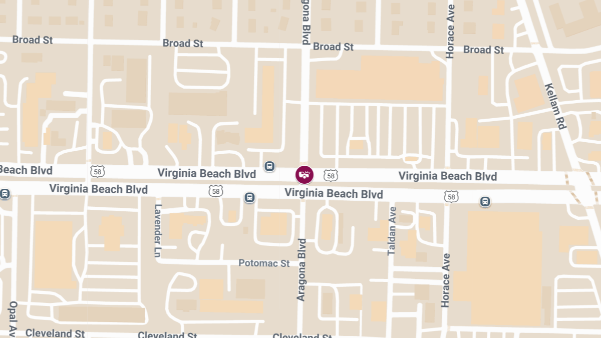 Collision with Injuries at Virginia Beach Blvd and Aragona Blvd