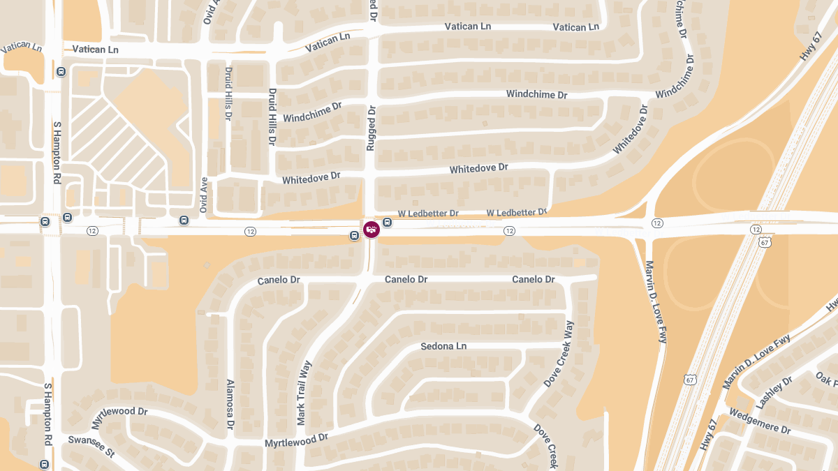 Collision with Injuries at W Ledbetter Dr & Rugged Dr