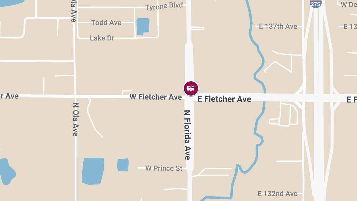 Collision with Injuries on E Fletcher Ave at N Florida Ave