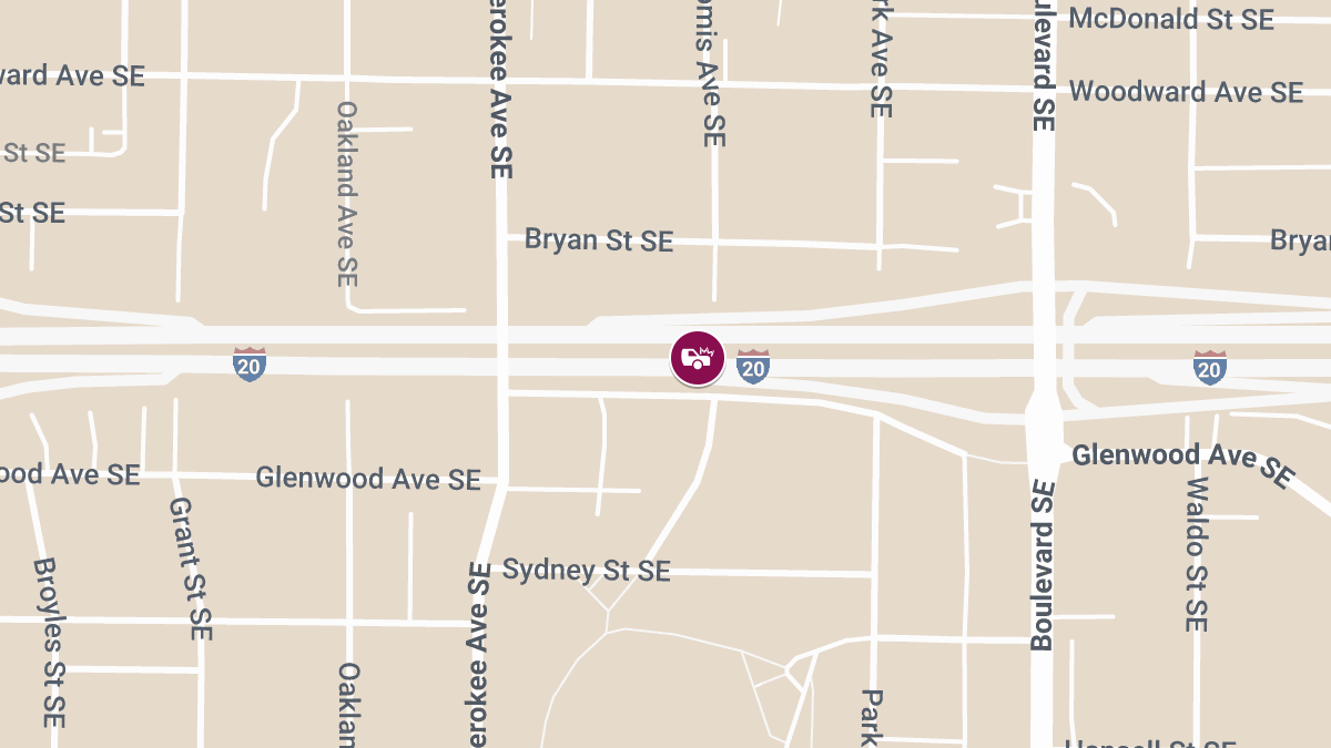 Collision with Injuries on I-20 EB Near Boulevard Exit