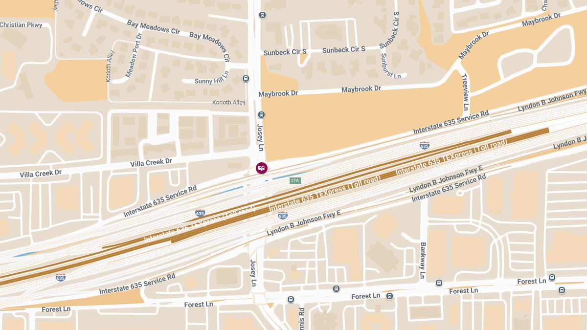 Collision with Injuries on LBJ Fwy E at Josey Ln