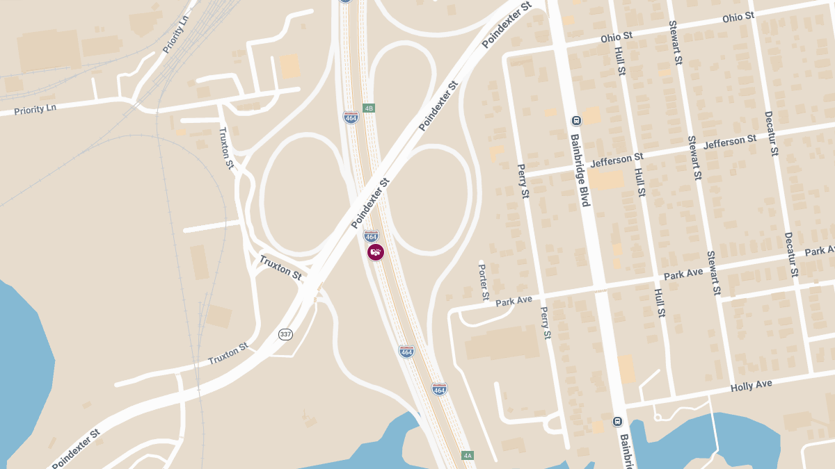 Crash With Entrapment Reported on I-464 South Near Poindexter St