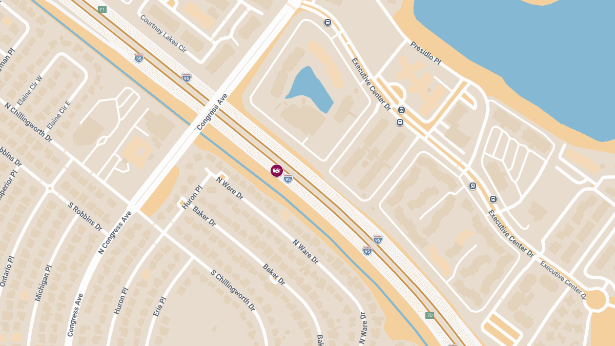 Crash With Injuries Blocks Middle Lane on I-95 NB Near MM71