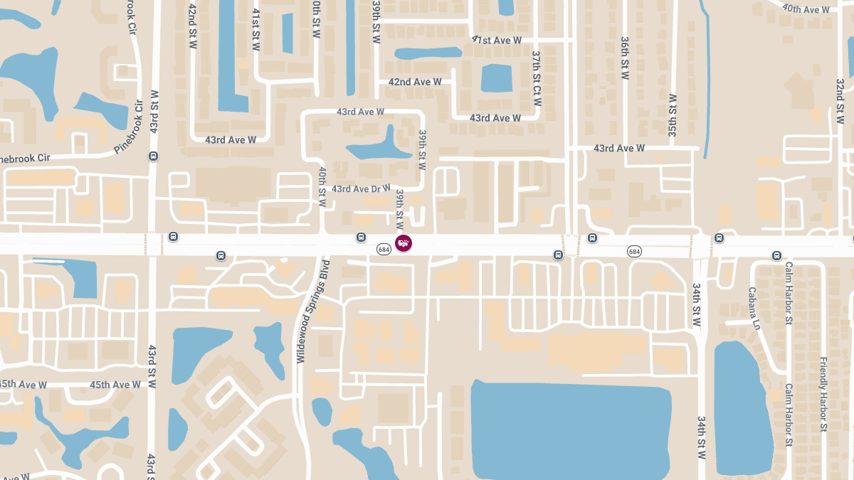 Crash With Injuries Causes Partial Westbound Block on Cortez Rd W Near 39th St W