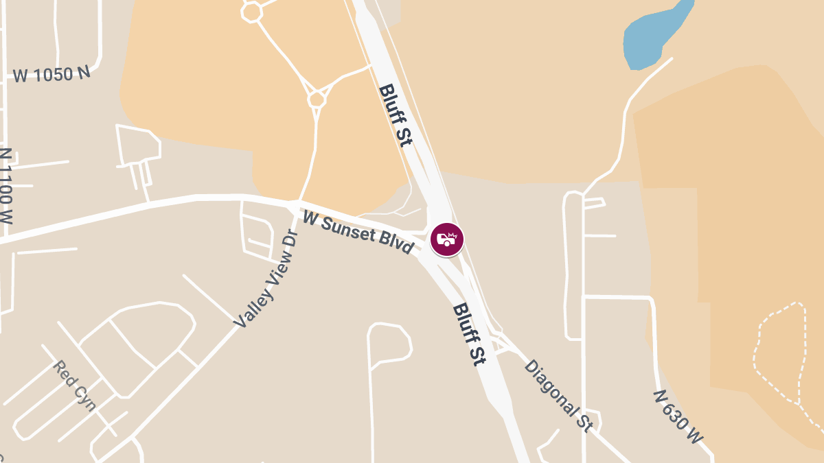 Crash With Injuries Reported at Bluff St & Sunset Blvd