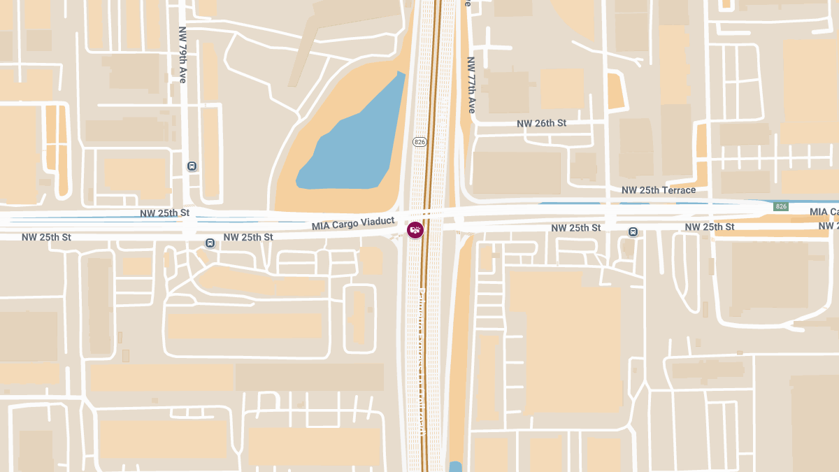 Crash With Injuries and Roadblock on SR‑826 NB at NW 25th St