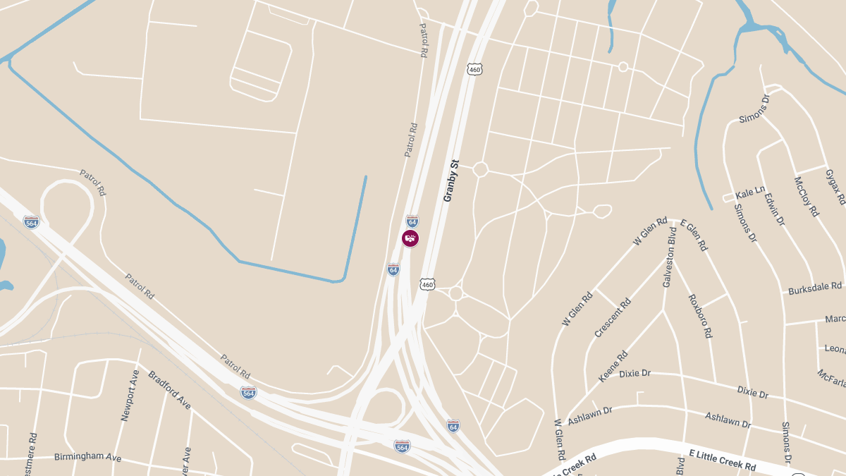 Crash With Injuries on I-64 Near Granby St