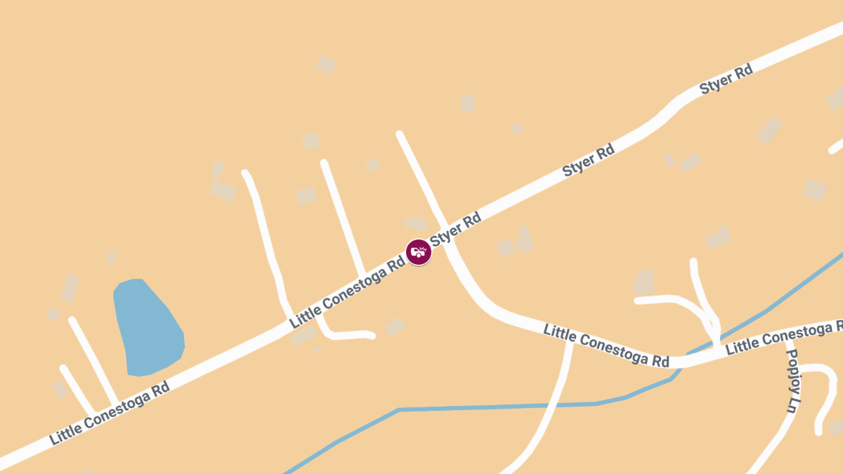 Crash at Little Conestoga Rd & Styer Rd Leaves Two Injured