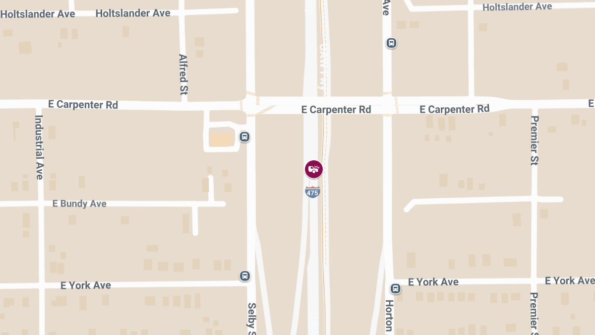 Crash on SB I-475 Near E Carpenter Rd Leaves One Injured