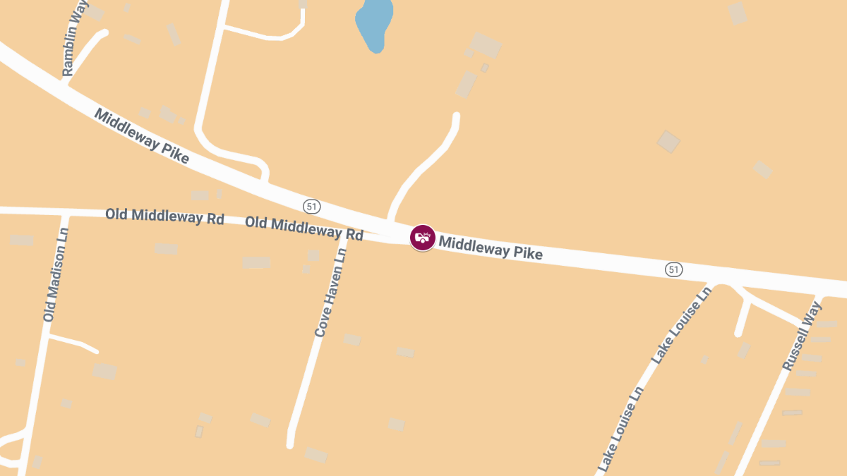 Crash with Entrapment Reported at Middleway Pk and Old Middleway Rd