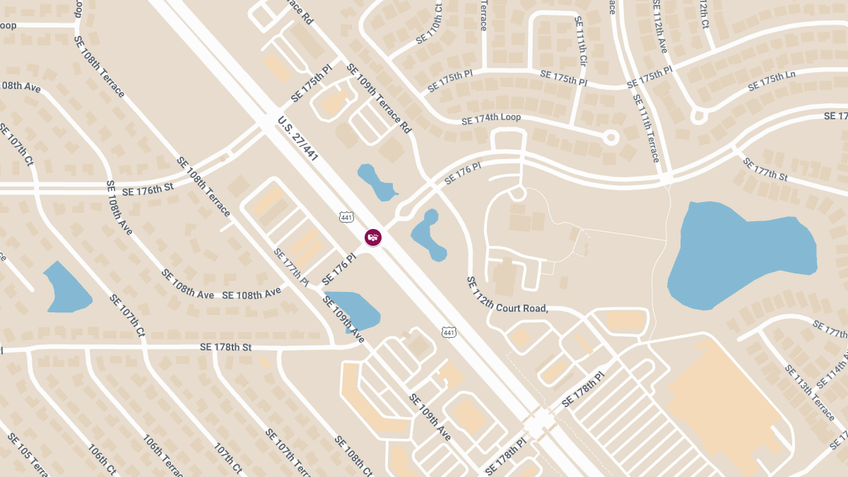 Crash with Injuries Blocks SB US-441 at SE 176th Place Rd