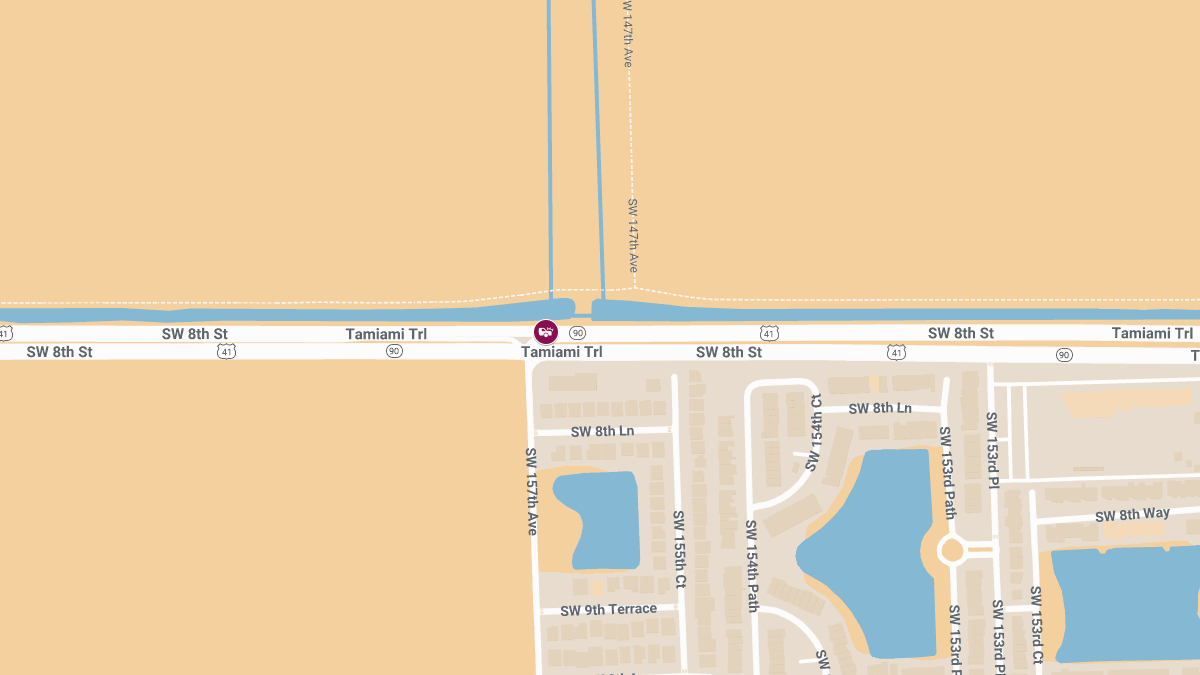 Crash with Injuries Causes Roadblock at SW 8th St & SW 157th Ave