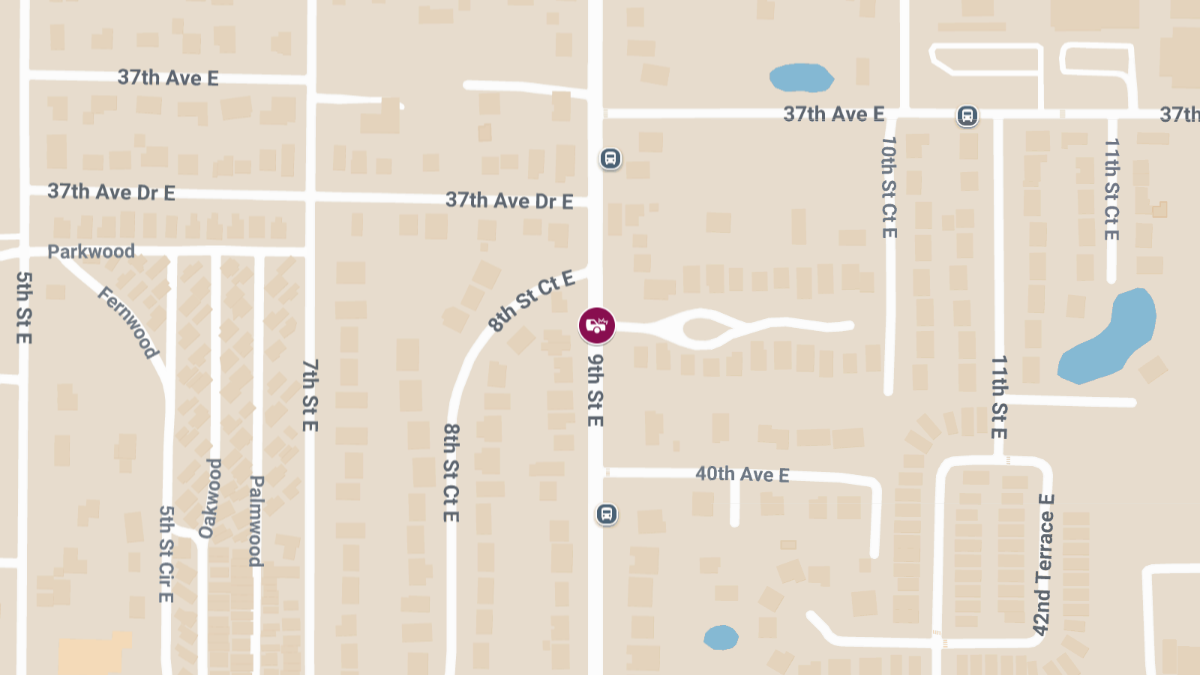 Crash with Injuries Causes Roadblock on 9th St E at 38th Ter E