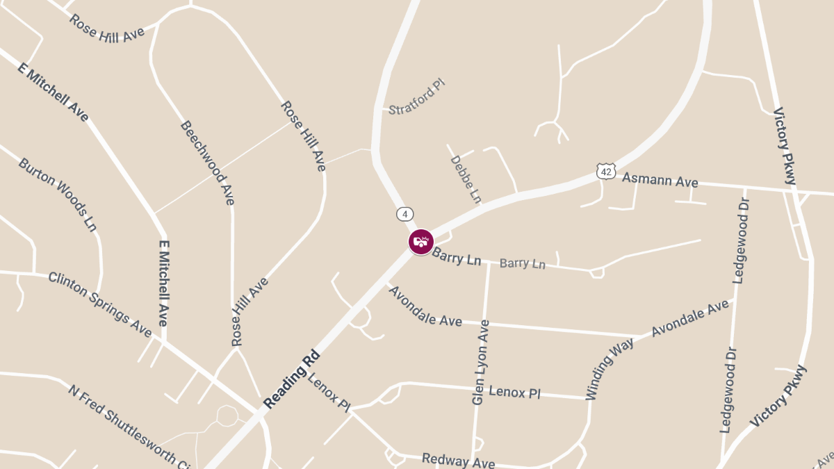 Crash with Injuries Near Paddock Rd & Reading Rd