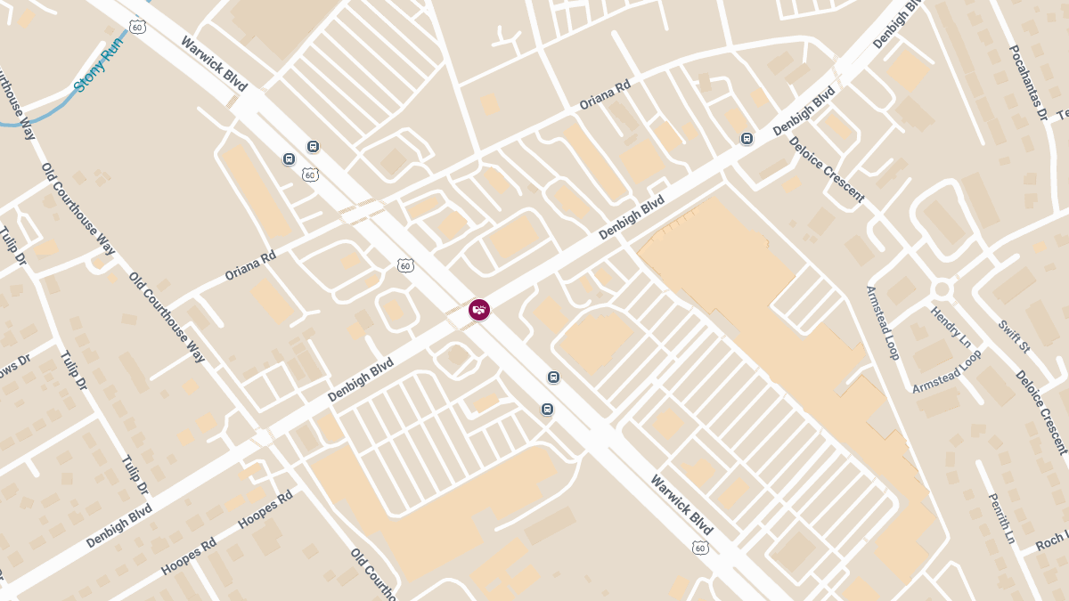 Crash with Injuries Reported at Denbigh Blvd & Warwick Blvd